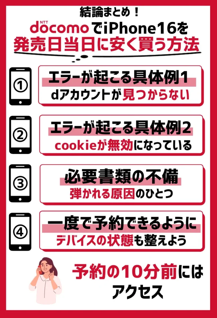 予約開始の10分前にはスタンバイ|アクセス集中でエラー画面にページに入れない場合も