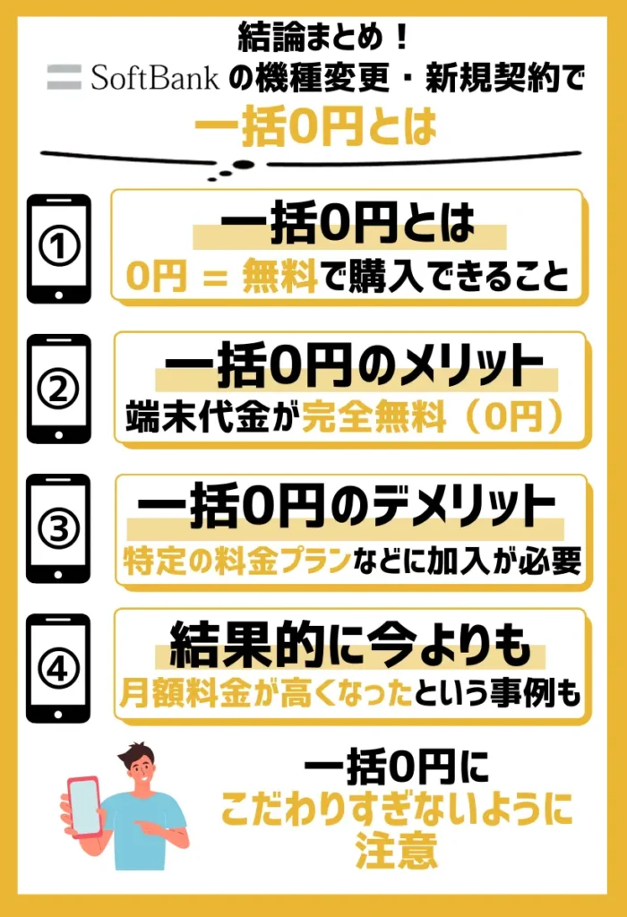 一括0円|ソフトバンクの端末代金が完全無料になる