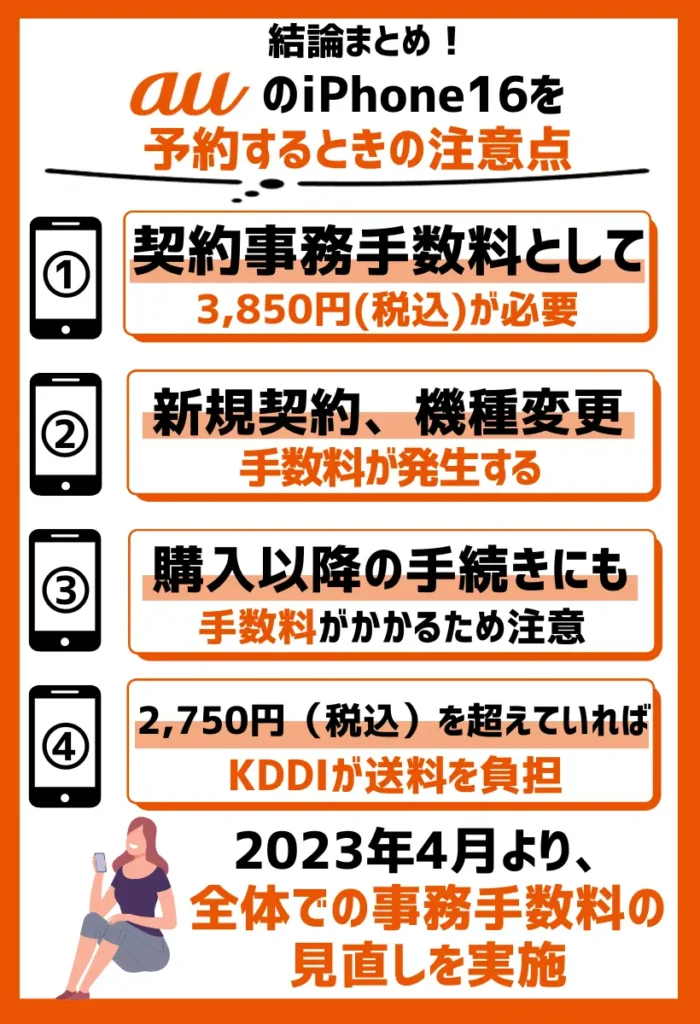 auでは契約事務手数料として税込3,850円がかかる｜料金は2023年4月に改定