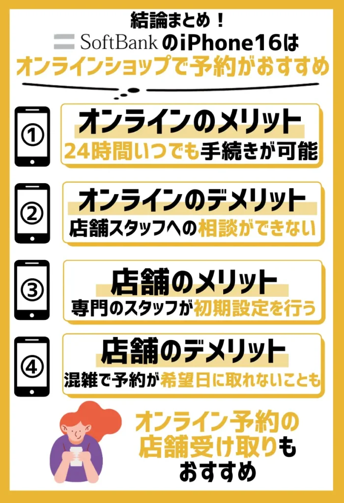 ソフトバンクのiPhone16はオンラインショップで予約がおすすめ