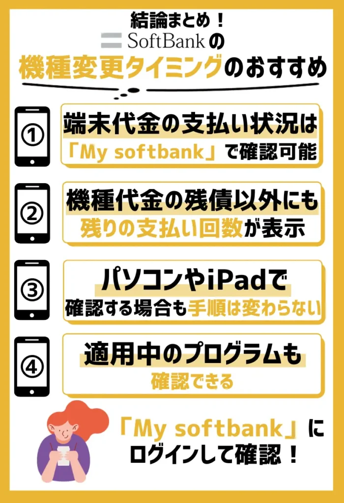 端末代金の支払い状況は「My softbank」で確認可能