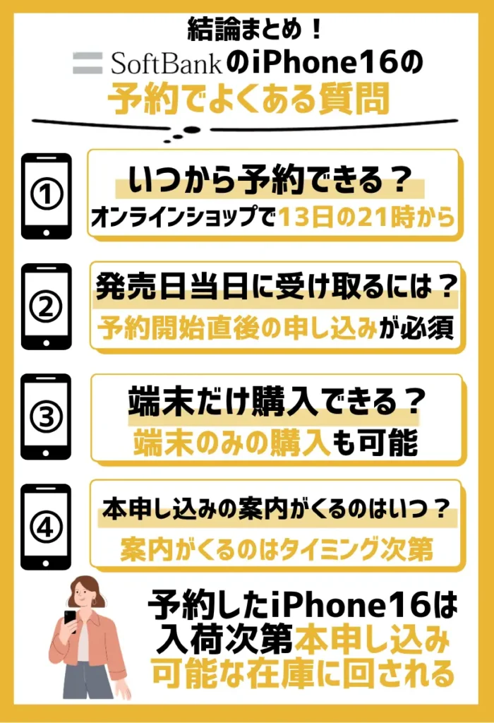 ソフトバンクのiPhone16の予約でよくある質問