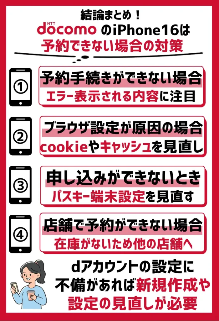 ドコモのiPhone16が予約できない場合の対策