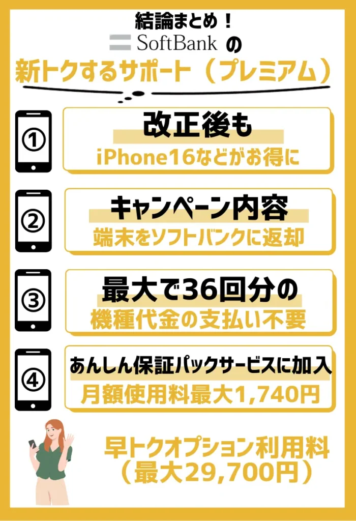 新トクするサポート(プレミアム)の詳細:改正後もiPhone16などの人気機種がお得に購入できる