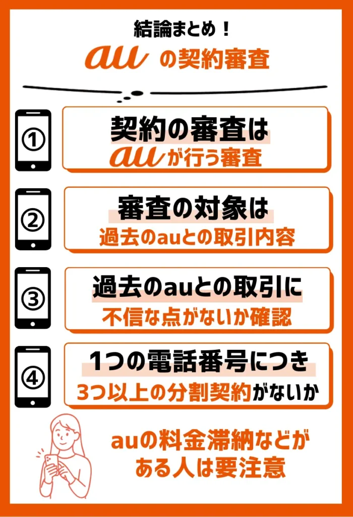 auの契約審査|端末を購入する場合必ず行われる